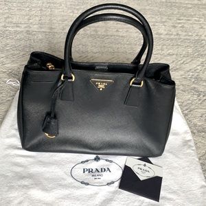 Prada Small Saffiano Black Lux Tote
